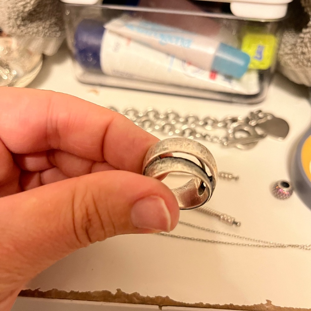 Brushed Sterling Silver Ring - image 2